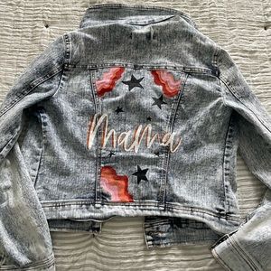 Mama hand painted jean jacket
